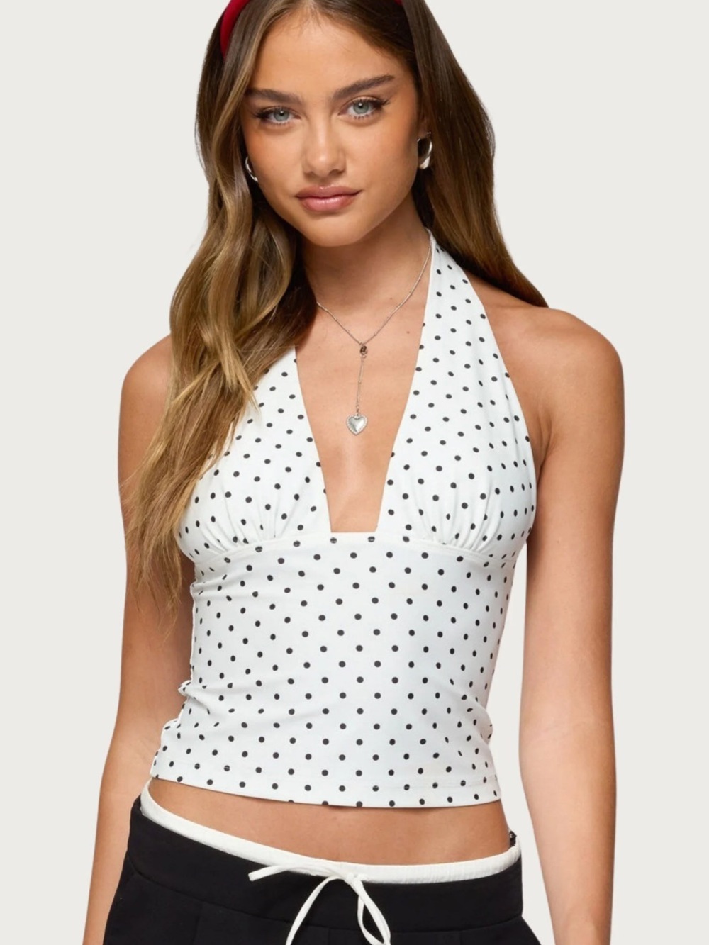 Edikted Blaire Polka Dot Halter Top